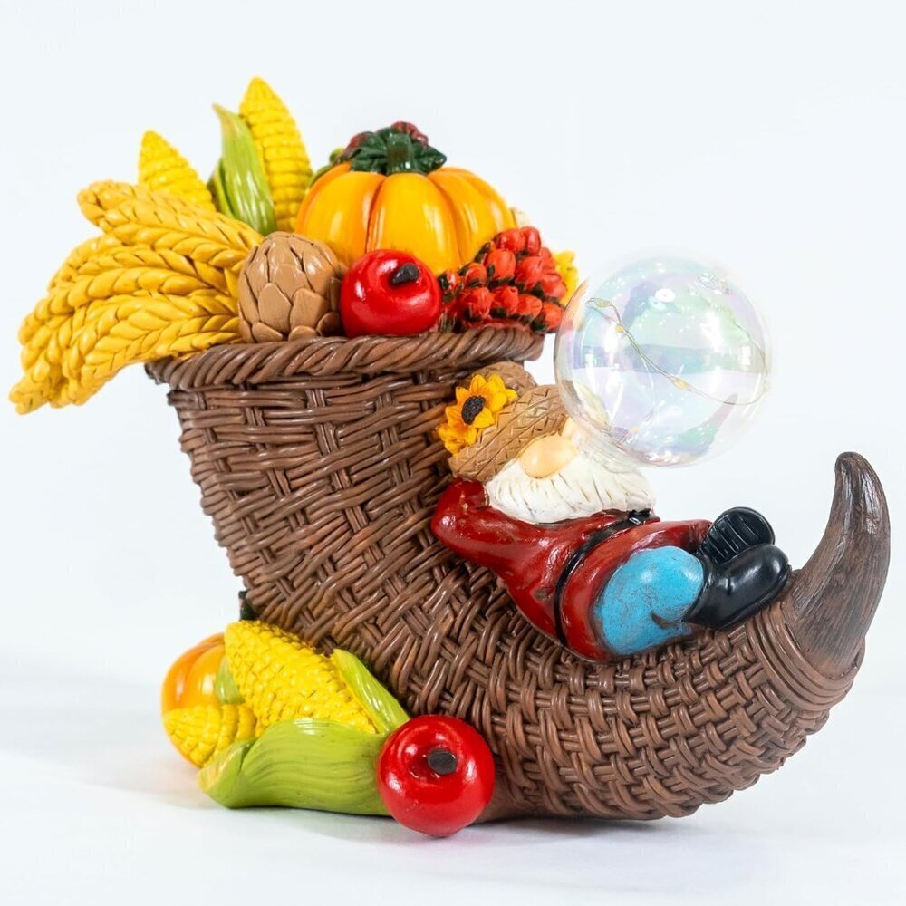 Elegant Pumpkin Gnome Figurine - 8.47 Inches of Autumn Joy for Your Home